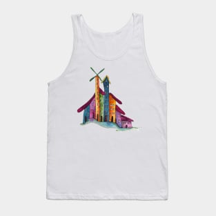 WINDMILL HOUSE || WATERCOLOR Tank Top